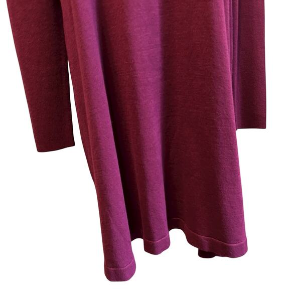 AGB Knit Sweater Dress Burgundy SZ XL Midi Turtle Neck Long Sleeve Minimalist - Picture 4 of 8